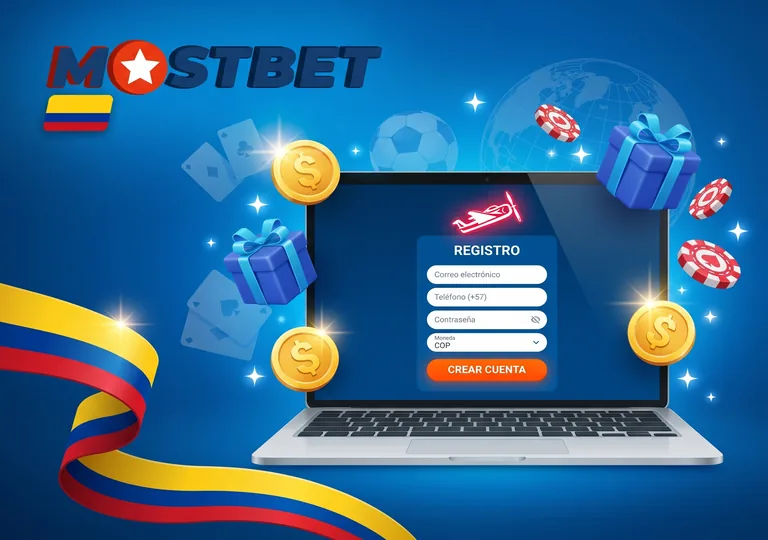 Registro en Mostbet Colombia para jugar Aviator con dinero real.